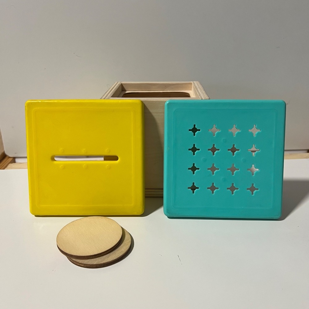 Lovevery Wooden Coin Bank Coins‎ 2 + posting lid Set from The Babbler Play Kit